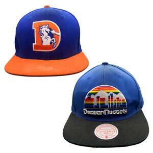 Vintage Denver Broncos & Nuggets Hat Set – Distressed Flawed, Mitchell & Ness